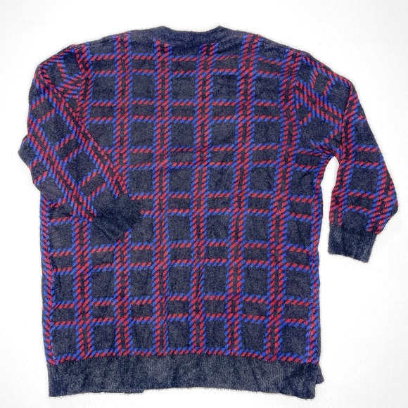 BloomChic Plaid Contrast Soft Sexy Yarn Knit Fluffy Open Front Cardigan 18-20 2X - Picture 6 of 10